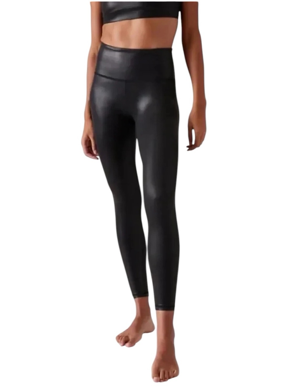 Athleta - Elation Ultra High Rise Sheen 7/8 Leggings Black Sz S